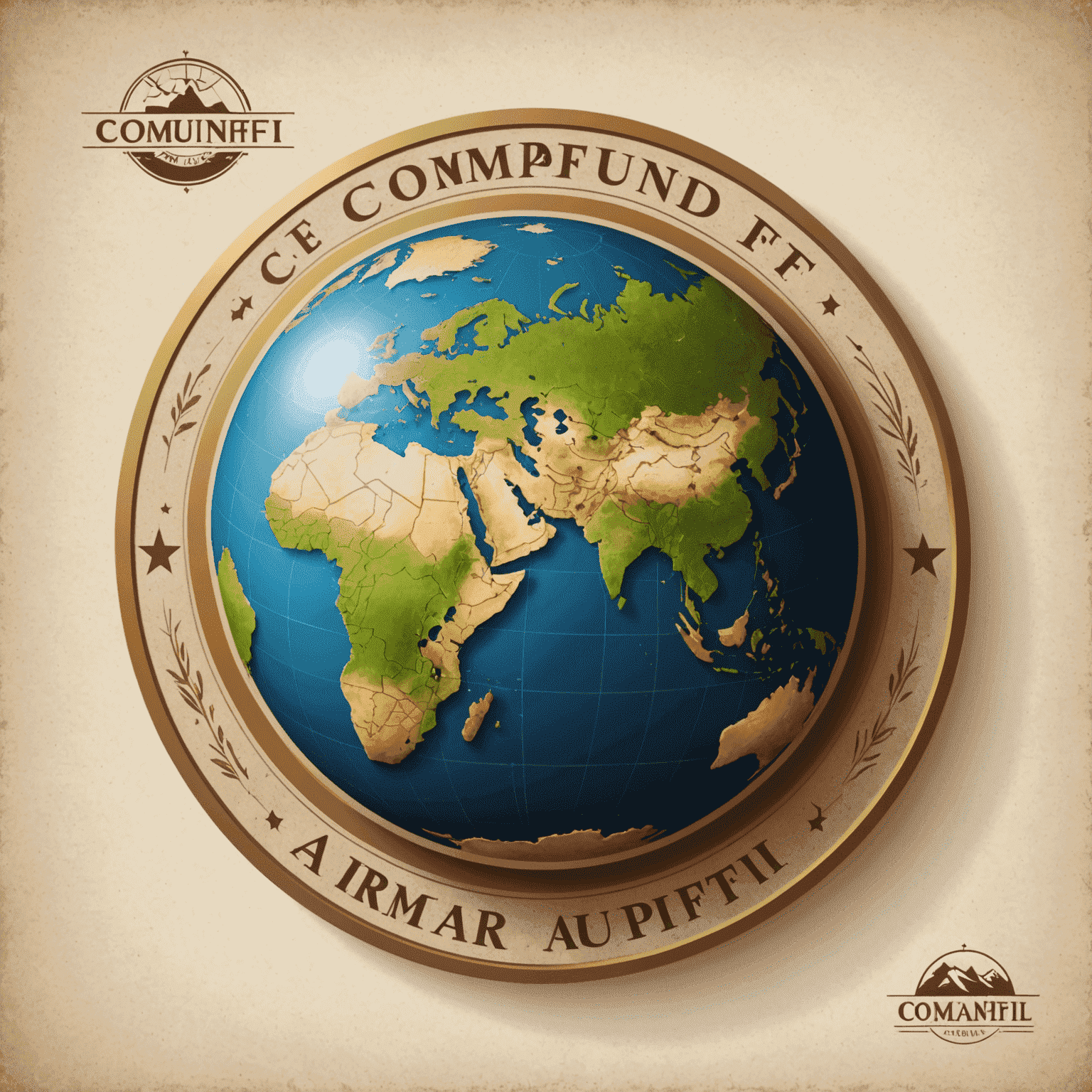 Compaundfi Travel logo - A stylized globe with the company name