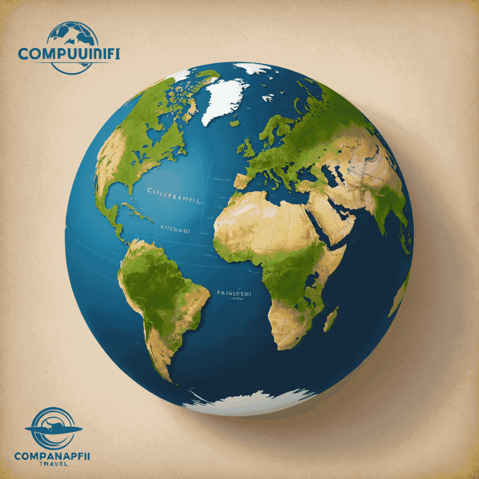 Compaundfi Travel logo - A stylized globe with the company name